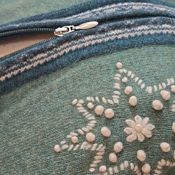 Vinatge Lambswool Blend Appleseeds Nordic Fair Isle Zip Front Cardigan Womens M - Picture 2 of 10